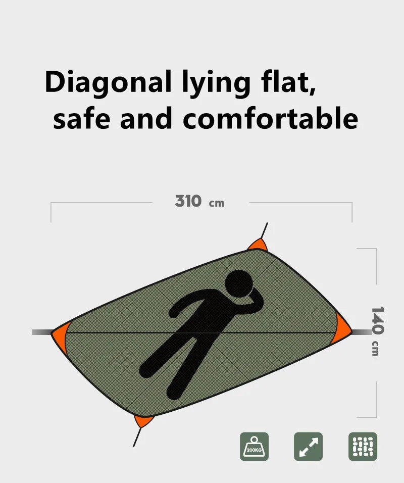Portable Fishing Hammock with Mosquito Net and Tree Straps Lightweight Camping Hammock