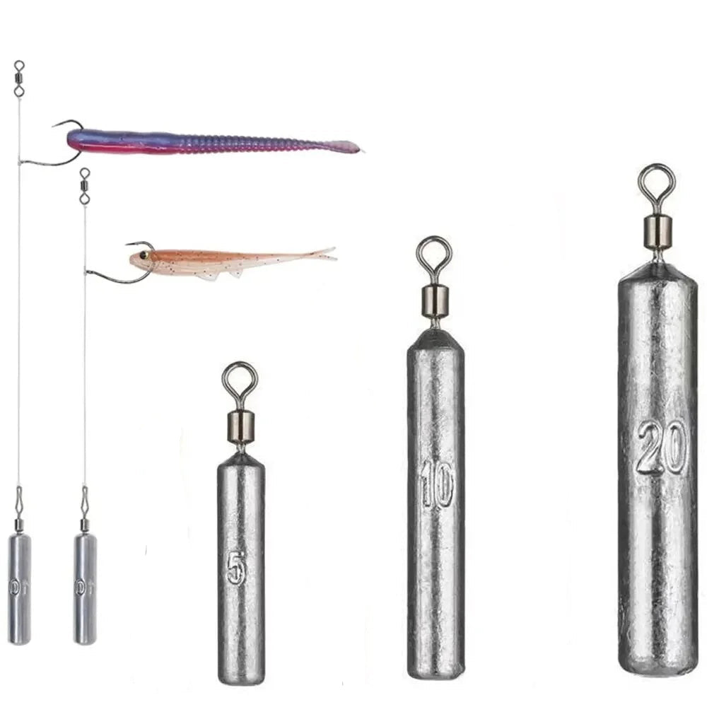 Fishing Sinker Weight Set, 15-Piece Bullet Tube Weights (5g/10g/20g)