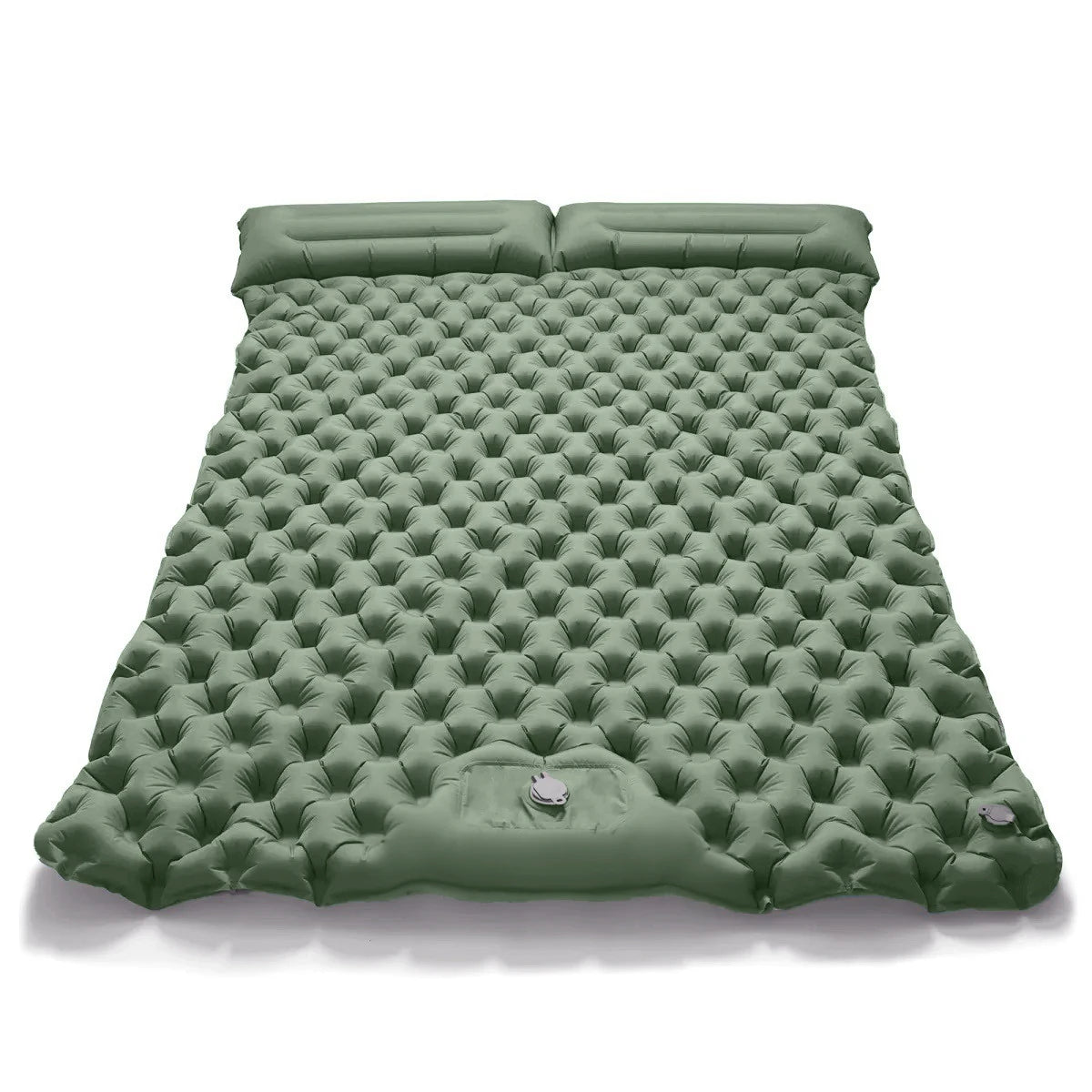 Double Inflatable Camping Mat with Built-In Foot Pump, Waterproof Outdoor Air Bed