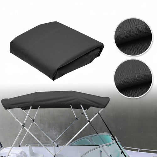 3 Bow Boat Bimini Top Replacement Canvas Black Waterproof 155–229cm